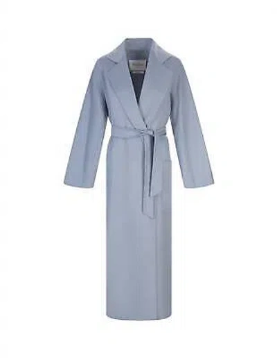 Pre-owned Max Mara Light Blue Cadmio Coat 36 It
