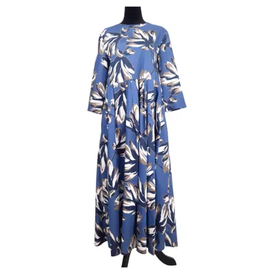 Pre-owned Max Mara Light Blue Floral Maxi Dress