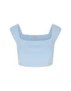 Max Mara Light Blue Fulmine Crop Top In Blu