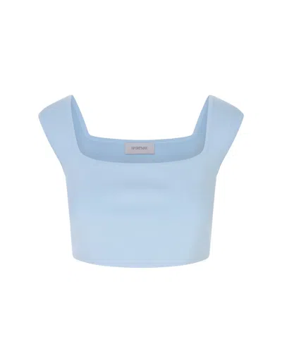 Max Mara Light Blue Fulmine Crop Top