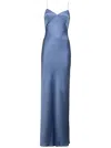 Max Mara Long Light Blue Slip Dress In Acetate Blend Woman In Light Blue