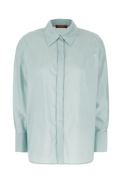 MAX MARA LIGHT BLUE POLYESTER BLEND SHIRT