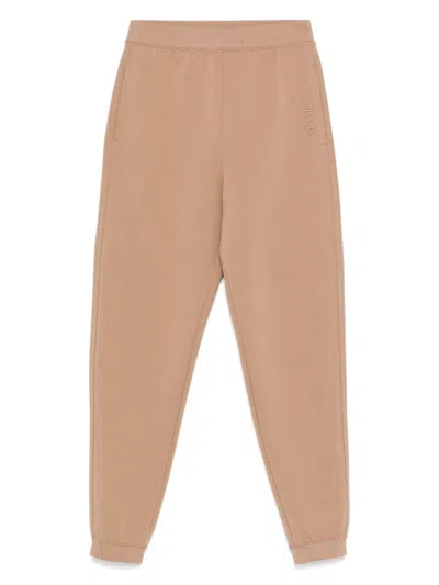 Max Mara Light Brown Logo-embroidered Track Pants
