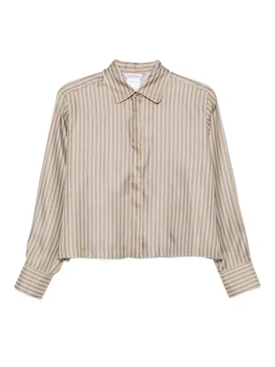 MAX MARA LIGHT BROWN STRIPED SHIRT