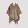 Max Mara Light Brown Wool Poncho In Brown