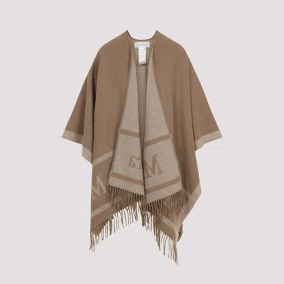 Max Mara Light Brown Wool Poncho