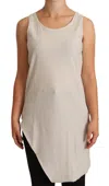Max Mara Light Gray 100% Cotton Sleeveless Razor Back Tank Top In Neutral