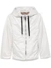 Max Mara Light Grey Short Hooded Jacket In Light Grey