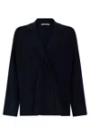 Max Mara Light Jacket In Viscose And Polyamide In Blue