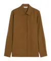 Max Mara Light Linen Shirt In Tobacco Color