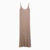Max Mara Pianoforte Light Yellow Long Dress With Lurex In Viscose Women