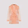 Max Mara Silk Organza Double-breasted Blazer In Light Coral