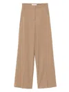 Max Mara Wide Beige Wool Trousers In Nude