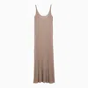 Max Mara Pianoforte Light Yellow Long Dress With Lurex In Viscose Women