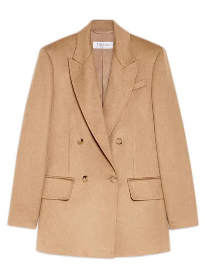 Max Mara Lightweight Baby Camel Drap Blazer For Women In Beige