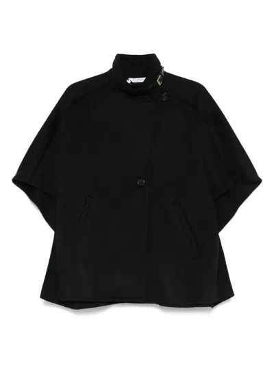 Max Mara Lightweight Black Cashmere Drap Cape