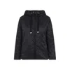 Max Mara Hooded Black And Green Jacket With Functional Pockets In Black