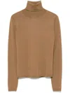 Max Mara Wool And Cashmere Turtleneck Sweater In Brown