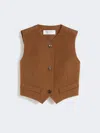 Max Mara Lightweight Camel Waistcoat In Brown