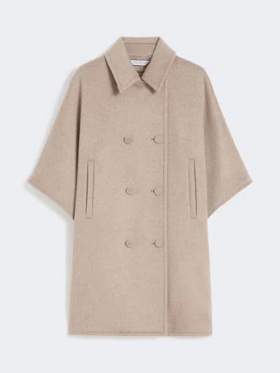 Max Mara Lightweight Cashmere Broadcloth Cape In Neutral