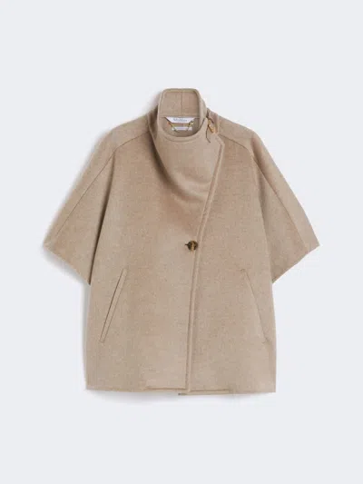 Max Mara Lightweight Cashmere Broadcloth Cape In Brown