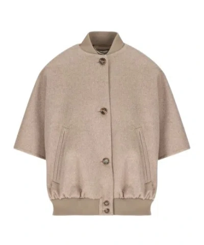 Max Mara Long Sleeve Casual Jacket In Gray
