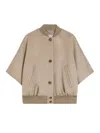 Max Mara Jacket With Front Pockets And High Collar In Multi