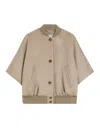 Max Mara Jacket With Front Pockets And High Collar In Brown