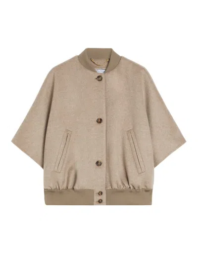 Max Mara Lightweight Cashmere Cape In Brown