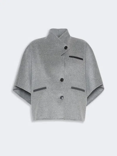Max Mara Lightweight Cashmere Cape In Gray