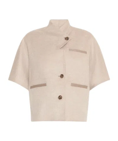 MAX MARA LIGHTWEIGHT CASHMERE CAPE - STONE
