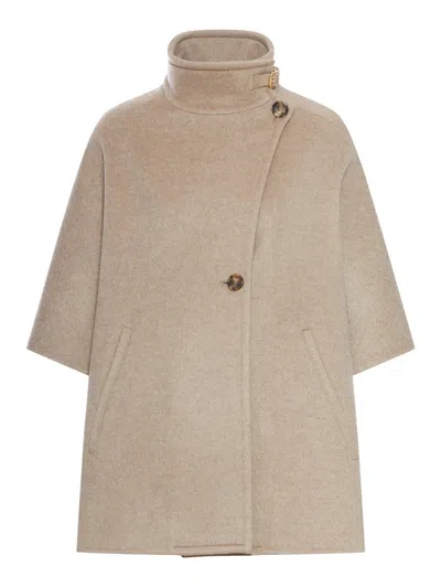 Max Mara Lightweight Cashmere Drap Cape In Multi