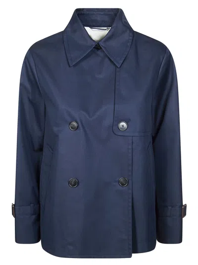 Max Mara Lightweight Gabardine Coat For Women In Blue