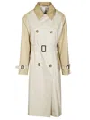 Max Mara Weekend Lightweight Gabardine Trench Coat With Color-blocked Details In Gray