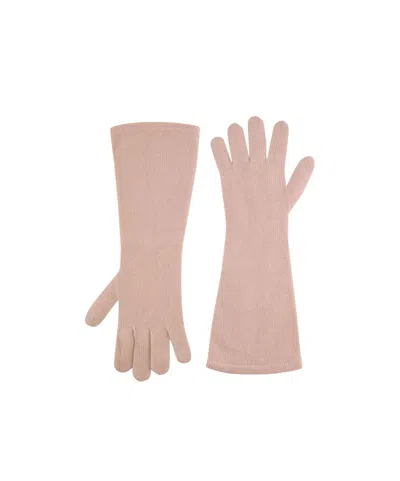 Max Mara Lightweight Knit Gloves In Pink