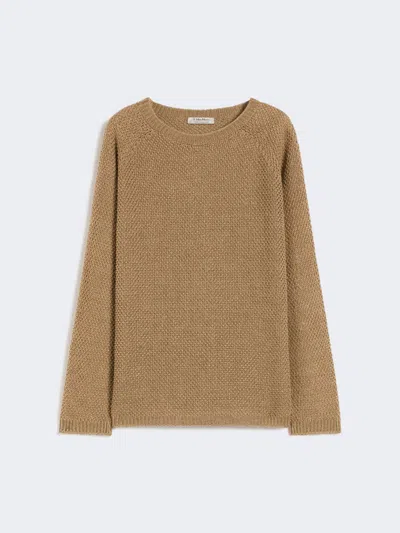 Max Mara Lightweight Linen Sweater In Brown
