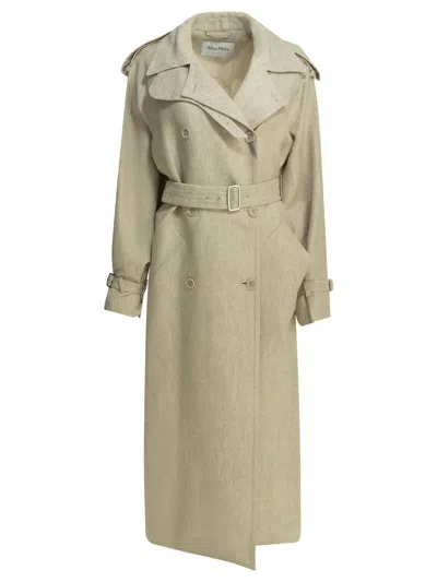 Max Mara Beige Linen Acetate Polyester Lightweight Pure Linen Jacket In Multi