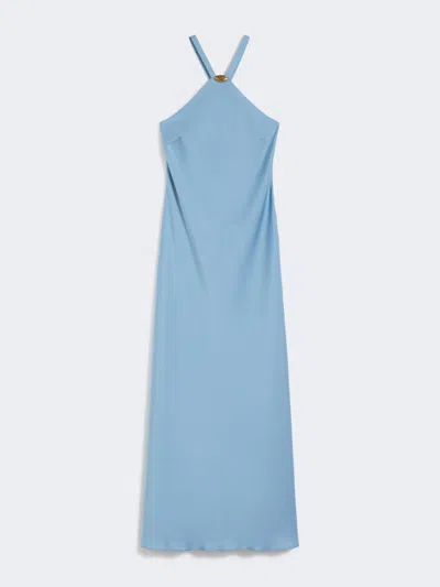Max Mara Lightweight Satin Dress In Blue