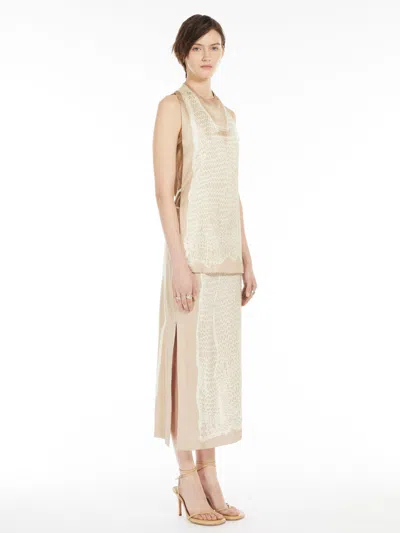 Max Mara Lightweight Satin Skirt In Neutral