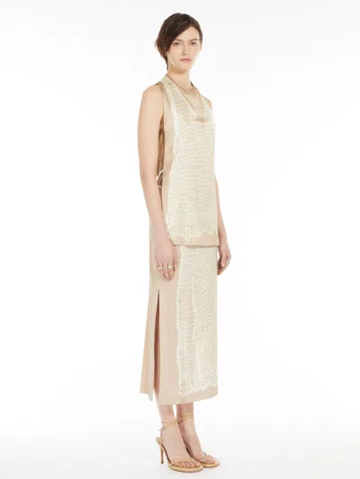 Max Mara Lightweight Satin Top In Ecru