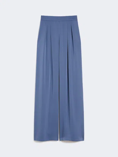 Max Mara Lightweight Satin Trousers In Blue