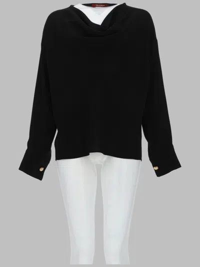 Max Mara Lightweight Technical Cady Blouse In Black