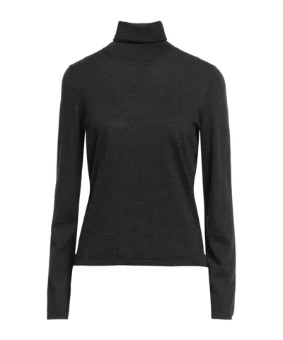 Max Mara Lightweight Turtleneck Cashmere Knit Sweater In Black