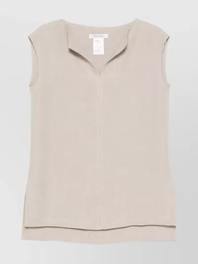 MAX MARA LIGHTWEIGHT V-NECK SLEEVELESS TOP WITH RELAXED FIT