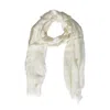 Max Mara Lightweight White Scarf With Delicate Fringe Detail In Gray