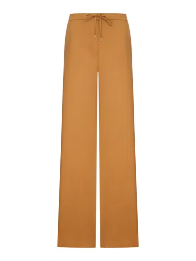 Max Mara Lightweight Wool Canvas Trousers In Nude & Neutrals