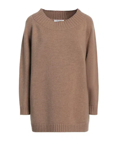 Max Mara Lightweight Wool Knit Sweater In Brown