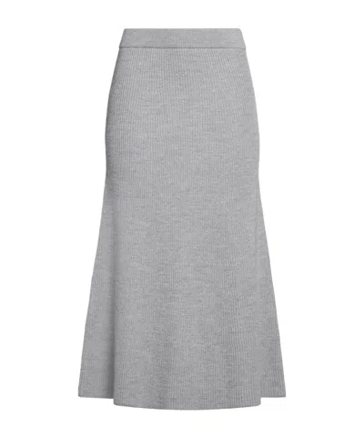 Max Mara Lightweight Wool Skirt In Gray