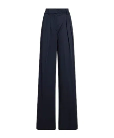 Max Mara Lightweight Wool Wideleg Trousers In Blue