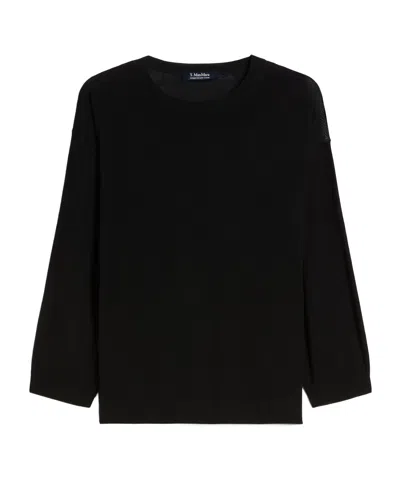 Max Mara Lightweight Wool Yarn Sweater In Black